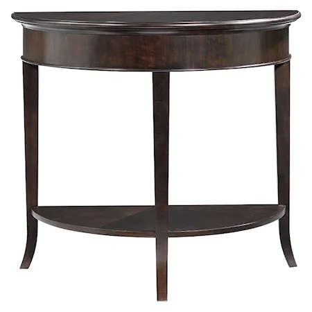 Demi Lune Console With Stationary Shelf